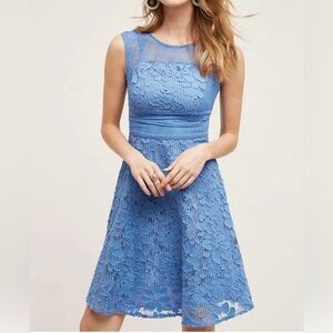 Moulinette Soeurs Periwinkle Blue Lace Fit-and-Flare Dress